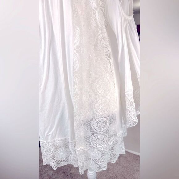 Solitaire Swim Cold Shoulder Lace Cover up Tunic Dress - Picture 8 of 11